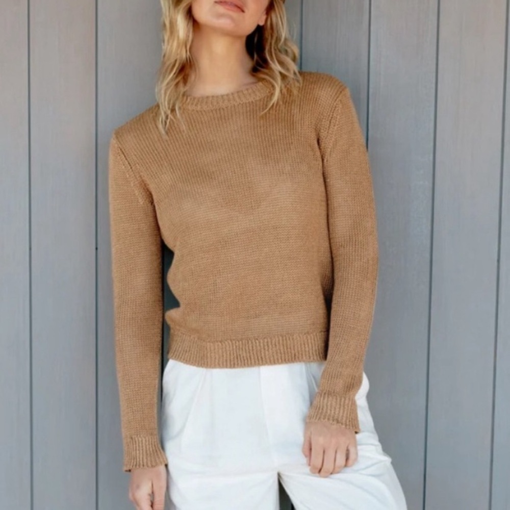 COPY - Jenni Kayne - linen crew neck size Small - color toast - used